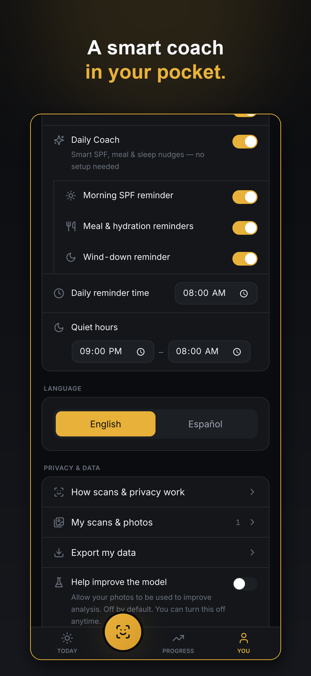 Smart adaptive daily coach